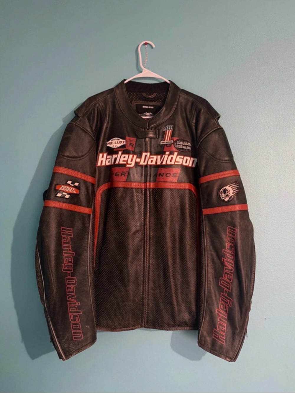 Vintage Harley-Davidson Performance Riding Motorcycle Leather Jacket